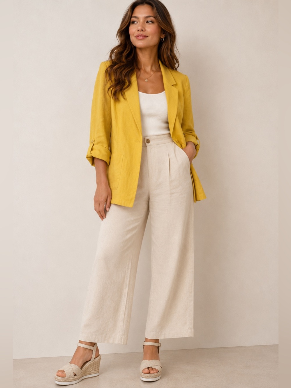 Love University Plus Blazer Jacket sz 2XL Linen Blend # E794
